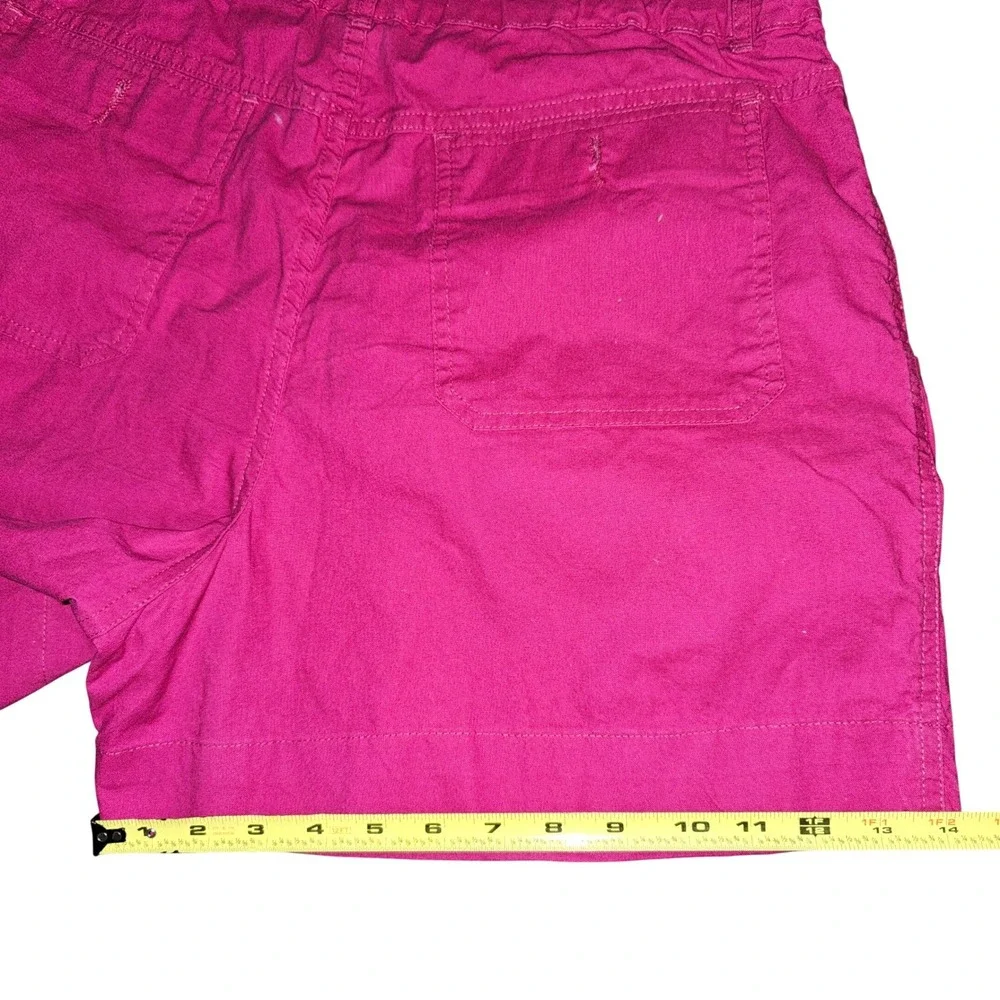 Vintage‎ Mom Hot Pink Pleated Cotton Short Elastic Waist Women Large Grandmacore